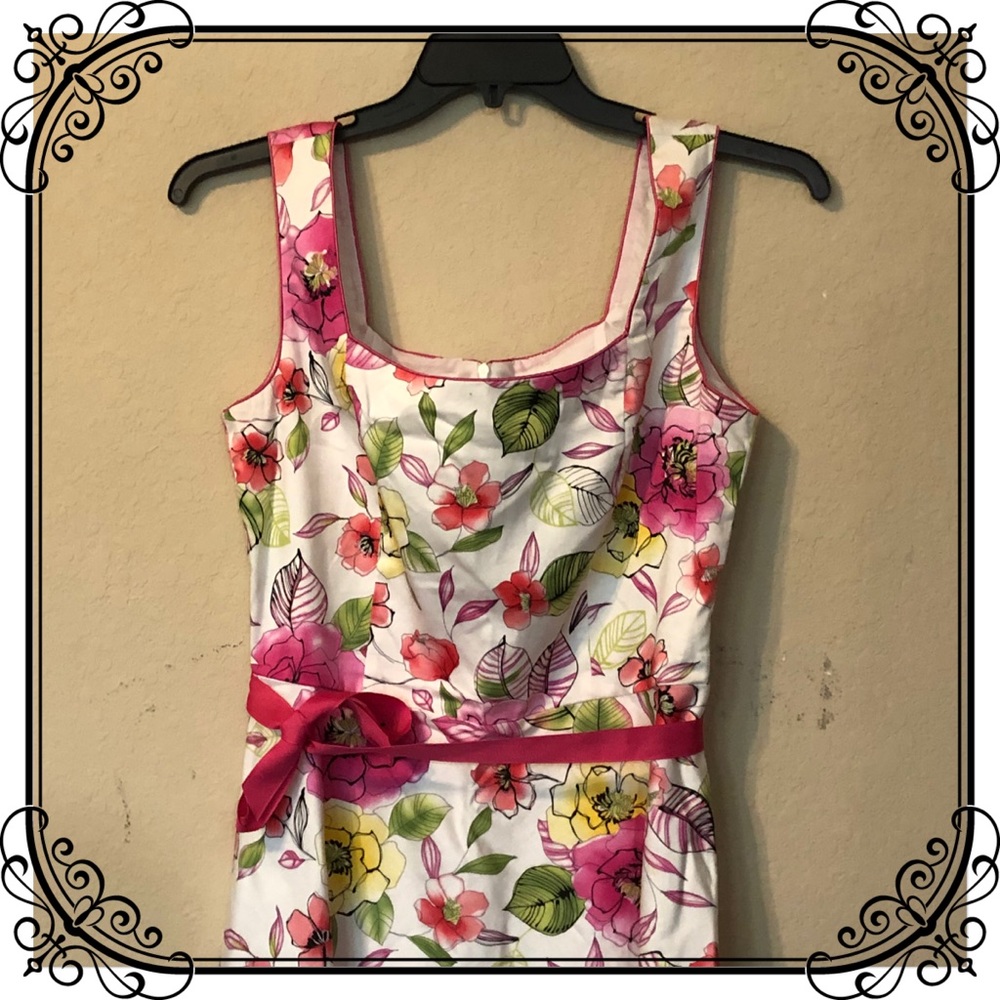 Adorable a-line pink floral dress